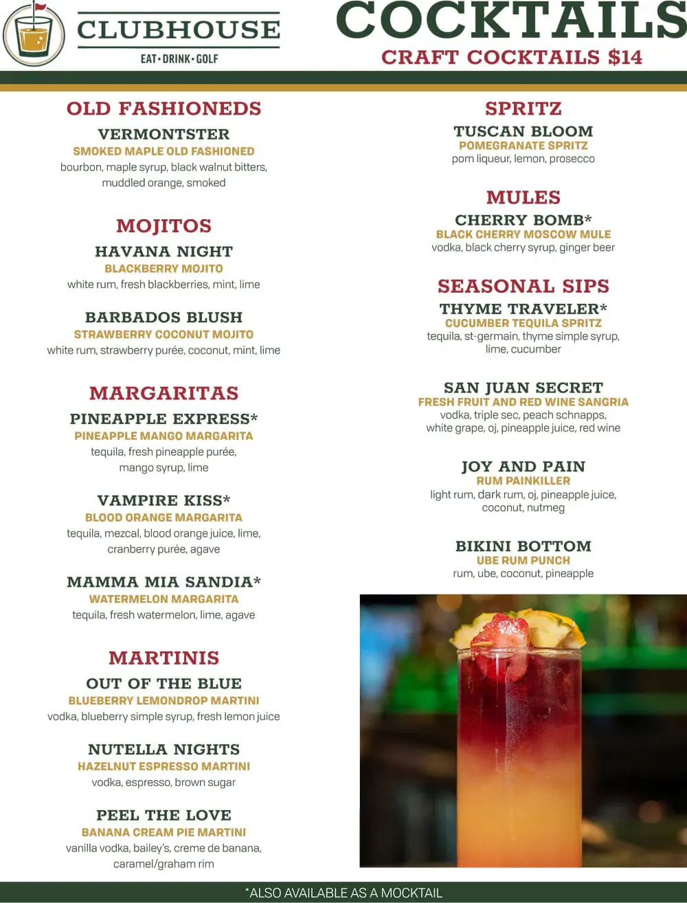 cocktail menu