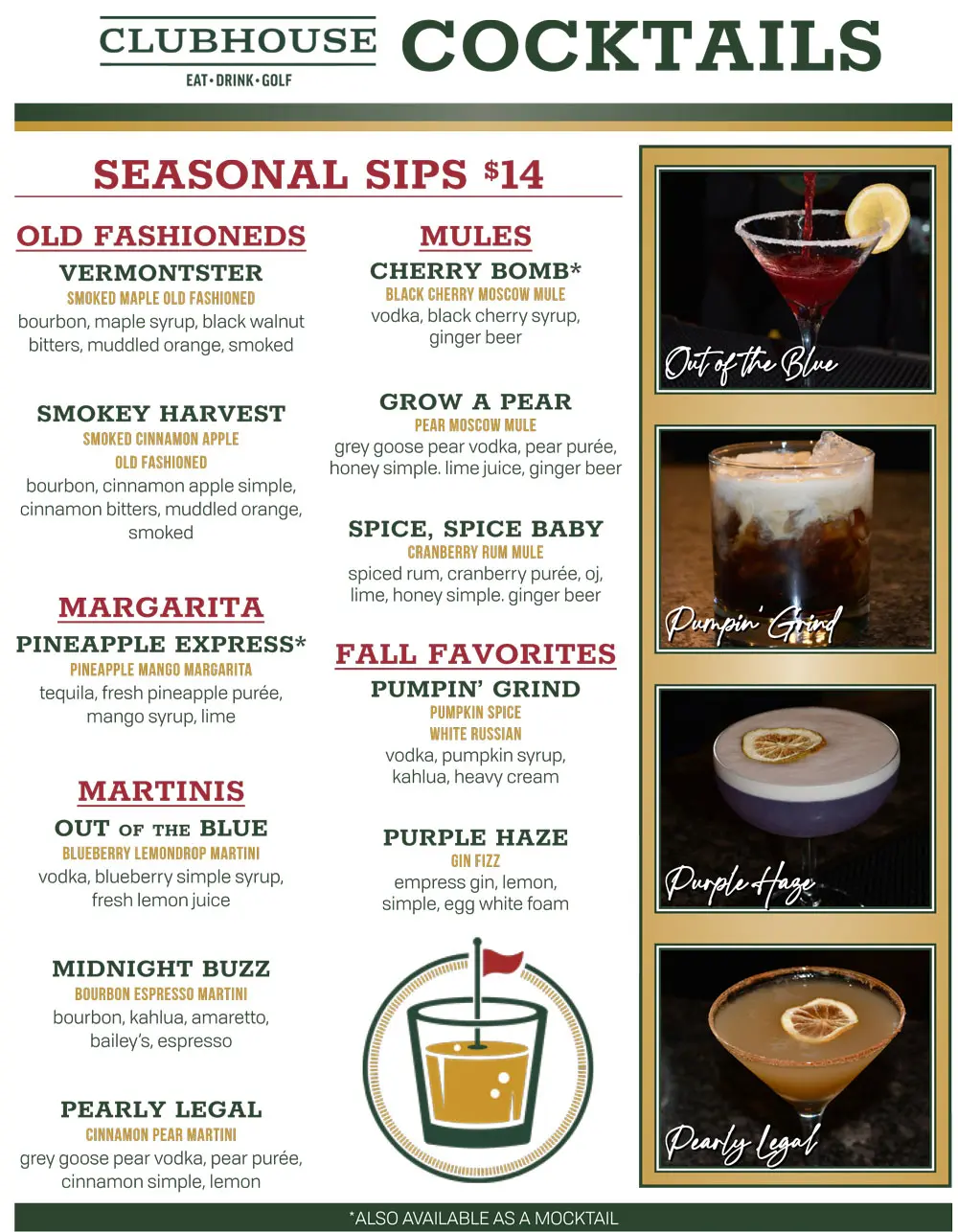 Clubhouse Fall Cocktails